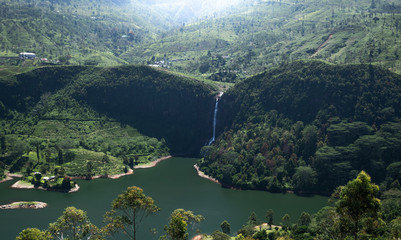 Beautiful waterfall in Sri Lanka