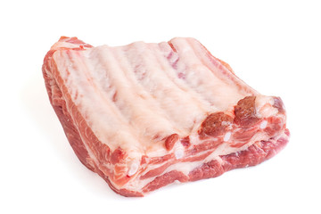 Raw pork ribs isolated on white background