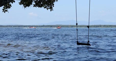 Swings with beautiful lake, swings with nature