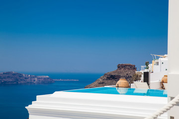 The beautiful architecture of the cities in Santorini Island