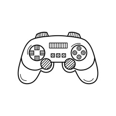 Hand drawn Game Joystick isolated on a white. Sketch. Vector illustration.