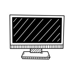 Hand drawn Monitor isolated on a white. Sketch. Vector illustration.