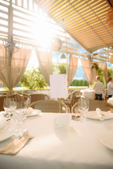 decoration of the banquet hall on the wedding day