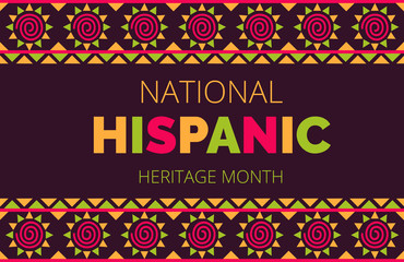 National Hispanic Heritage Month celebrated from 15 September to 15 October USA. Latino American ornament vector