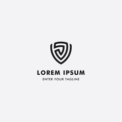 logo letter j Shield, concept letter j + icon shield.