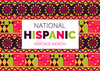 National Hispanic Heritage Month celebrated from 15 September to 15 October USA. Latino American ornament vector