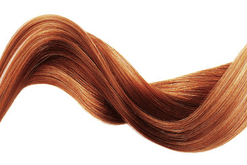 Henna shiny hair wave, isolated over white