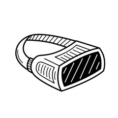 Hand drawn VR isolated on a white. Sketch. Vector illustration.