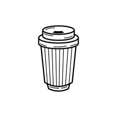 Hand drawn Cup of Coffee isolated on a white. Sketch. Vector illustration.