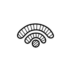 Hand drawn WiFi isolated on a white. Sketch. Vector illustration.