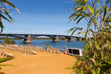 Mainz: Mainzstrand, Theodor-Heuss-Brücke. 19.09.2019.