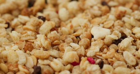Stack of oat cereal breakfast