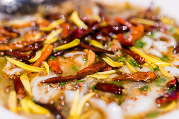 Hot and sour fish with pickled green
