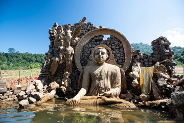 Buddha ruins in temple in Sri Lanka