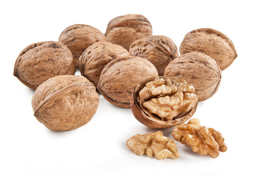 walnut isolated on the white background Noci Noci di Sorrento