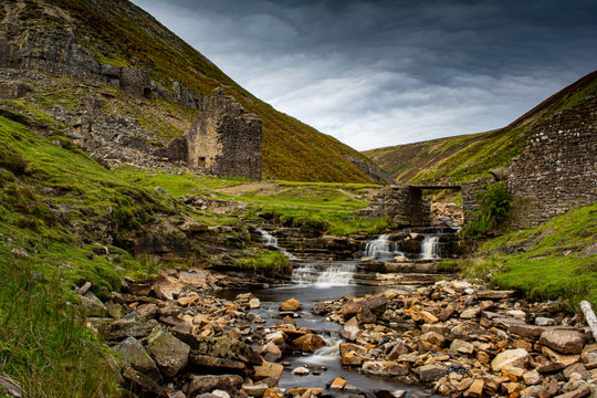 Gunnerside gill and the derelict mine workings.