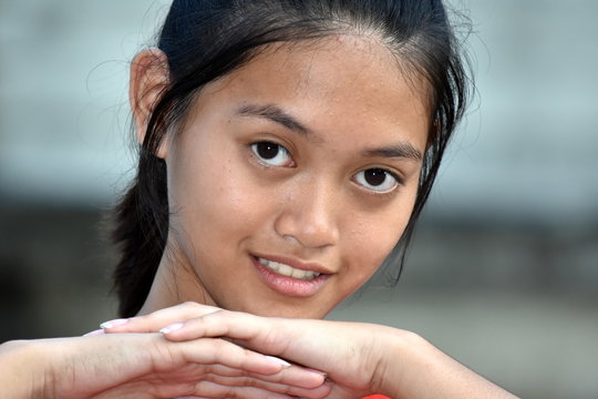 A Happy Beautiful Filipina Teen Girl