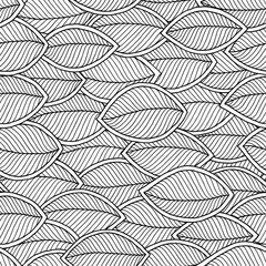 Graphic leaves seamless pattern.