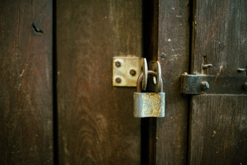 old wooden door with beautiful metal elements