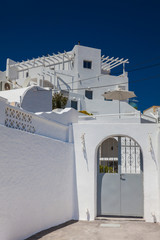 The beautiful architecture of the cities in Santorini Island