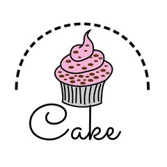 Cake icon logo isolated on white background. Cake icon in trendy design style
