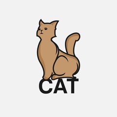 Cat logo vector illustration. modern cat logo template isolated on white background