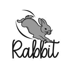 Rabbit icon logo isolated on white background. Rabbit icon in trendy design style