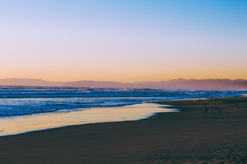 Beach in viareggio, italy