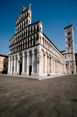 Fototapeta premium Facade of the romanesque style San Michele church in Lucca.
