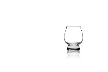 empty glass on a white background