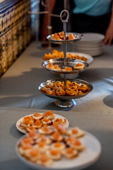 Snack food dishes for a small party for catering