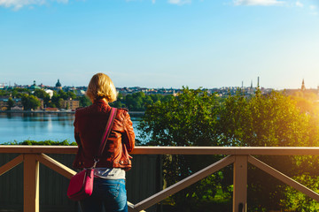 Beautiful view of the streets of Stockholm in the morning