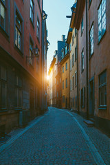 Beautiful view of the streets of Stockholm in the morning