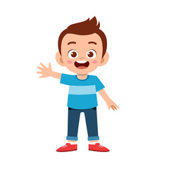 cute kid teen boy show facial expression