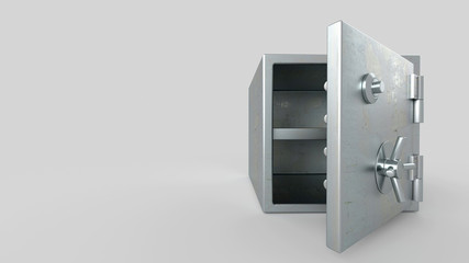 Security Metal Safe With Empty Space Inside - 3D Illustration