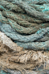 Old and rusty ship rope as background.