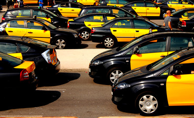 Taxi cars in Barcelona