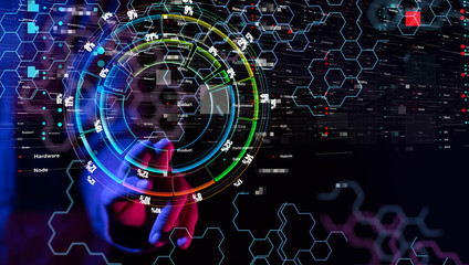 Business intelligence. Diagram - Graph Stock Trading, Investment dashboard