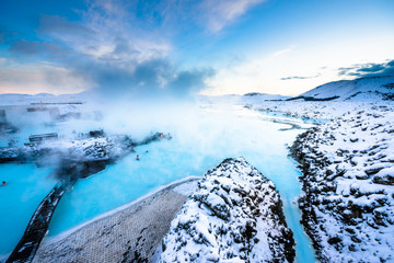 Blue Lagoon hot spring spa Iceland - obrazy, fototapety, plakaty