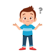 cute kid teen boy show facial expression