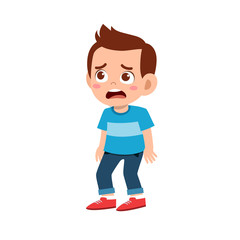 cute kid teen boy show facial expression