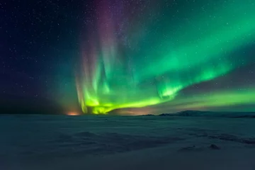 Fototapete Nordlichter Nordlichter Aurora Borealis im Winter