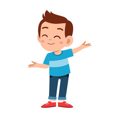 cute kid teen boy show facial expression