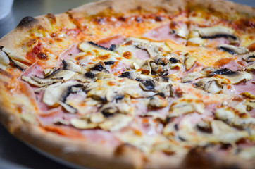 tasty italian pizza with fresh ingredients & vegetables