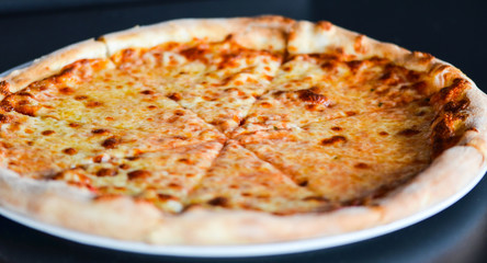 tasty italian pizza with fresh ingredients & vegetables