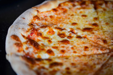 tasty italian pizza with fresh ingredients & vegetables