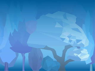 Winter frost tree, stones banner background