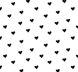 heart  texture Seamless pattern. love background vector black