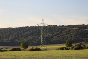 power lines in the field