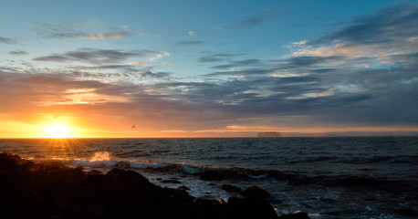 sunset in northern sea